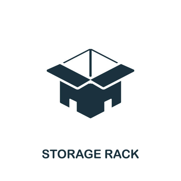 ilustrações de stock, clip art, desenhos animados e ícones de storage rack icon. simple illustration. storage rack icon for web design, templates, infographics and more - network server rack data center in a row