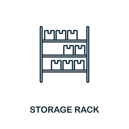 Storage Rack line icon. Simple line element storage rack outline symbol for templates, web design and infographics.