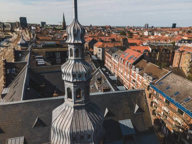 istock Mejlborg Historical Landmark in Aarhus, Denmark by Drone 1399597183