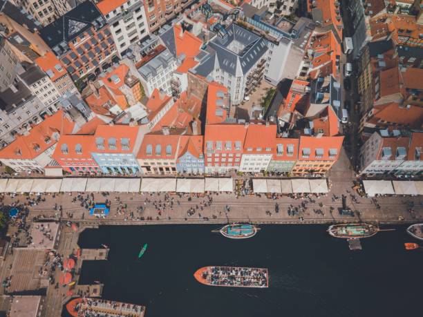 istock Nyhavn Harbor in Copenhagen, Denmark by Drone 1399598825