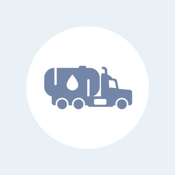 illustrations, cliparts, dessins animés et icônes de icône de camion-citerne d’essence, pictogramme de camion-citerne isolé sur blanc - truck fuel tanker transportation mode of transport