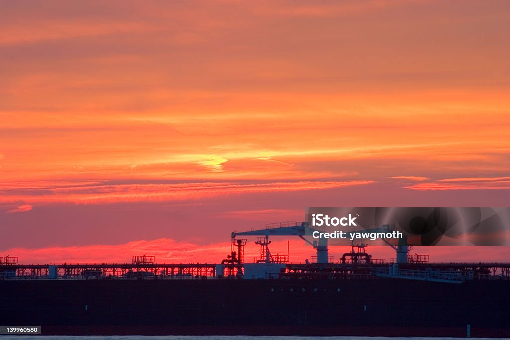 Cargo ship Close up of a deck Back Lit Stock Photo