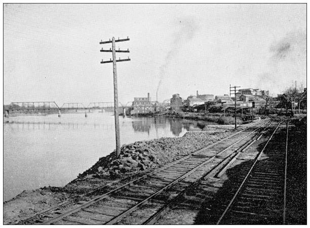 istock Antique photograph from Lawrence, Kansas, in 1898: Bridge over Kansas River 1399606444