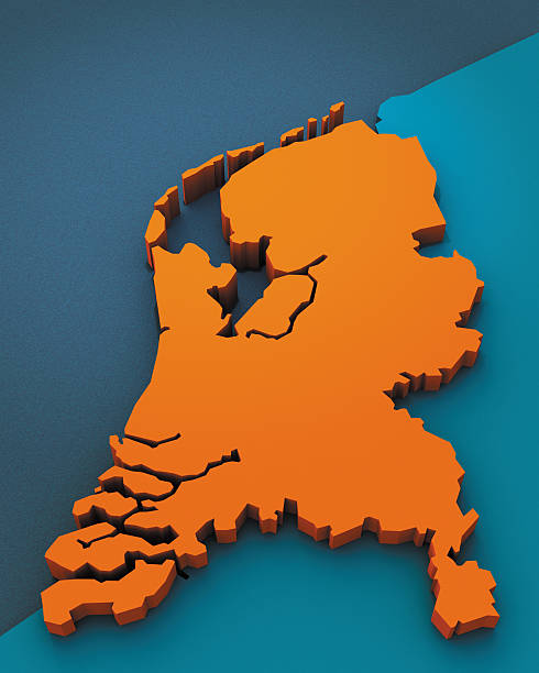 Map of Holland Rendered 3D map of Holland netherlands currency stock pictures, royalty-free photos & images