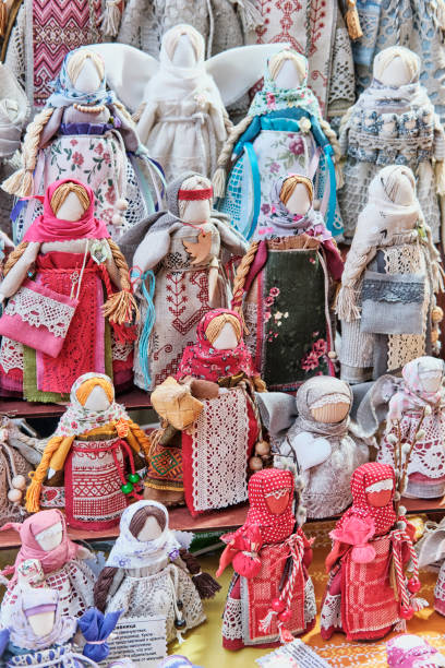 istock Slavic traditional rag dolls - amulets associated with pagan traditions. 1399610099