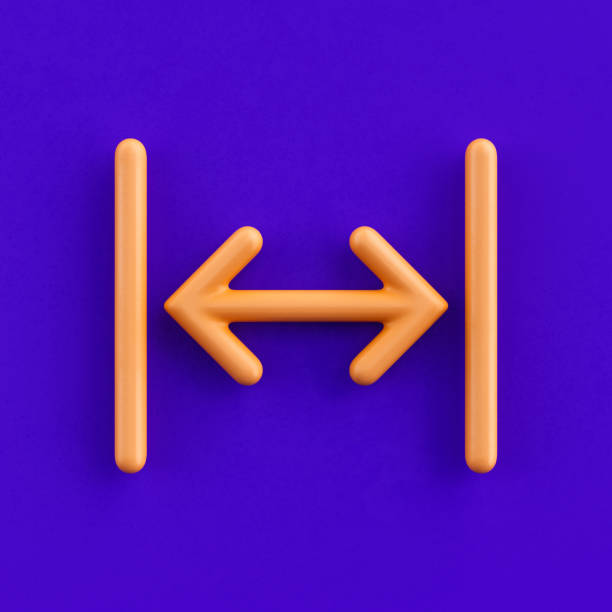 istock 3d icon fit horizontal, outline yellow arrow icon, direction symbol, 3d rendering 1399613188
