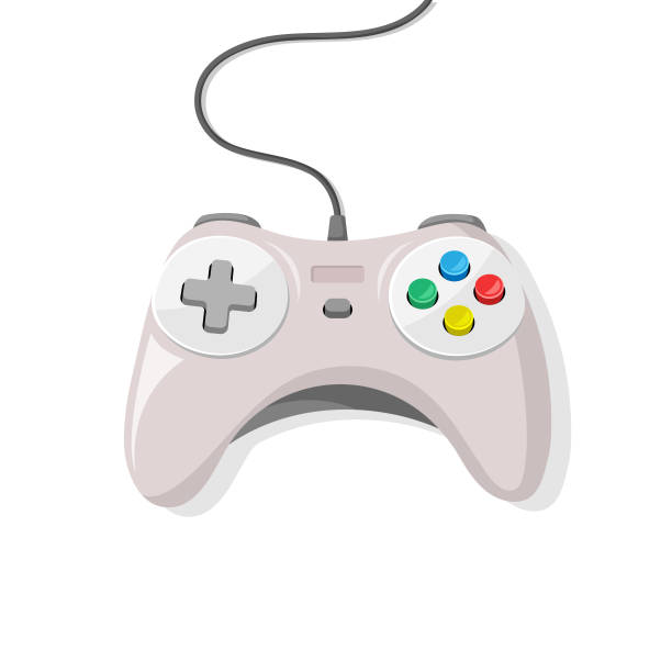 Gamepad, Game Controller or Joystick Icon Flat Design. Scalable to any size. Vector illustration EPS 10 file. computer game control stock illustrations