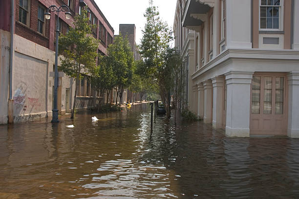 centro de la ciudad de nueva orleans, la katrina - flood hurricane road damaged fotografías e imágenes de stock