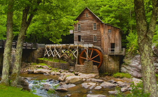 Glade Creek Grist Mill located in Babcock State Park in Clifftop, WV.