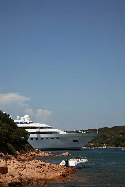 a big white cruise yacht in porto cervo( sardinia/Italy )
