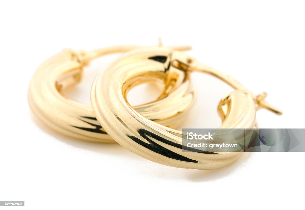 Золотые украшения-Серьги - Стоковые фото Блестящий роялти-фри