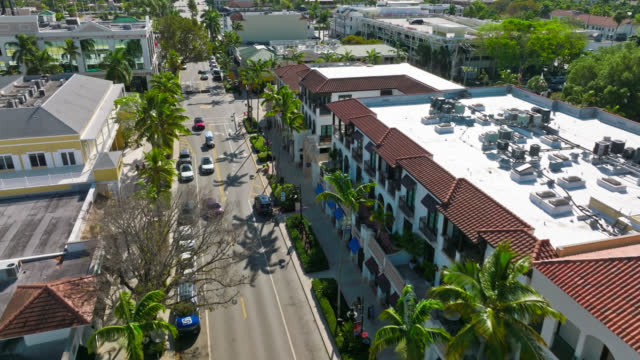 Aerial View of Streets in Naples, Florida