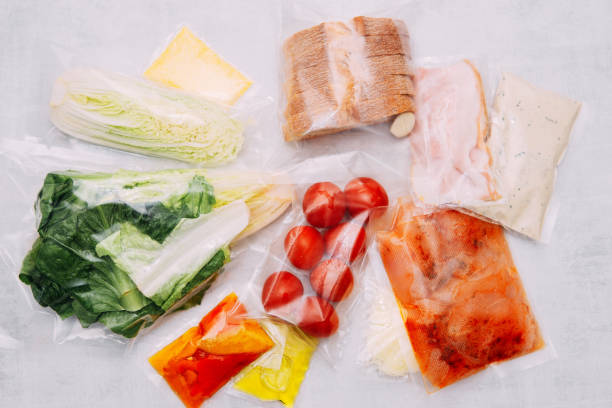 istock Salad dinner set: chicken, lettuce, tomatoes, peking cabbage, cheese, bacon, bread, olive oil sauces and spices. A set for delivering food for dinner on a white background. I cook at home. 1399624143