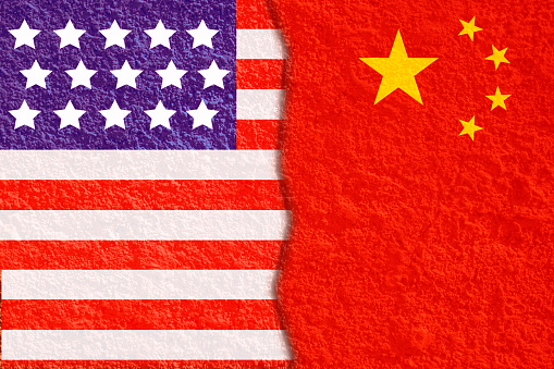 Flag of USA and China