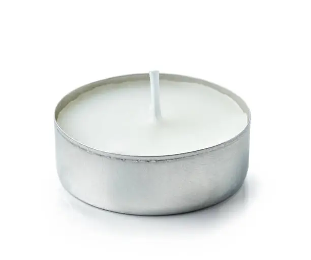 tea light candle isolated on white background