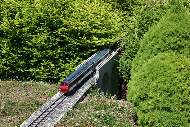 istock Model of train between miniature firs 139962936