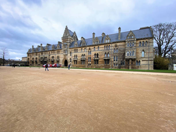 Oxford in the UK in March 2022. A view of Oxford University showing Tourists