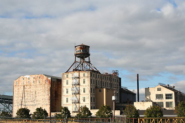 Old industrial building, Portland, Oregon stock photo