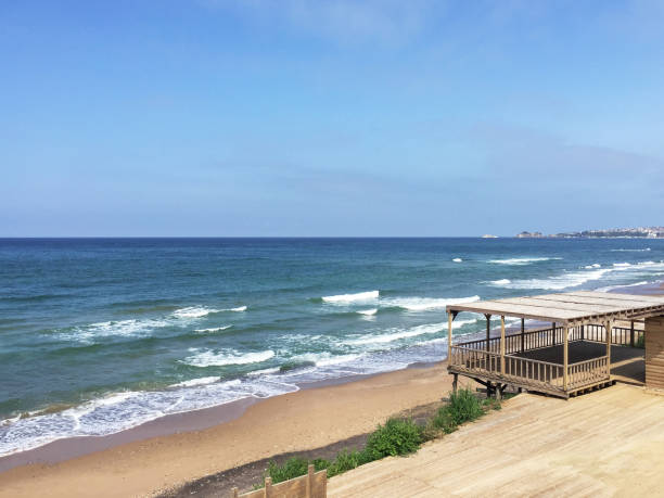 istock Patio in the beach with sea and sky background 1399633769