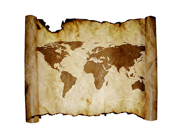 Ancient Map (path included) stock photo