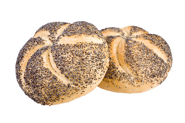 two breadrolls stock photo