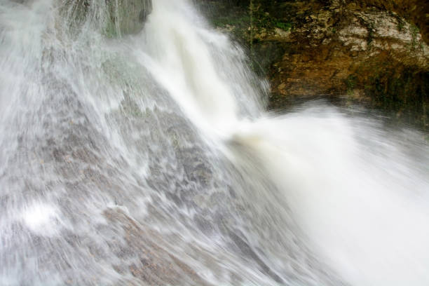 Silky milky smooth waterfall flowing over rocks at Hundru Ranchi Jharkhand India