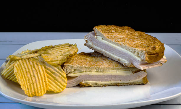 istock turkey melt sandwich  with potato chips 1399636973