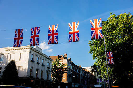 Flags on King's Road for the Queen's Platinum Jubilee