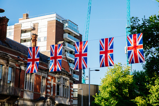 Flags on King's Road for the Queen's Platinum Jubilee