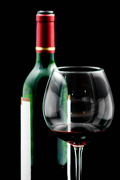 Wine and glass stock photo