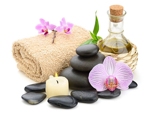 istock Essential oils a candle and other spa related items 139964846