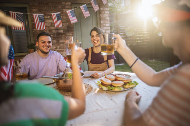 istock Friends celebrating  4th of July! 1399648924