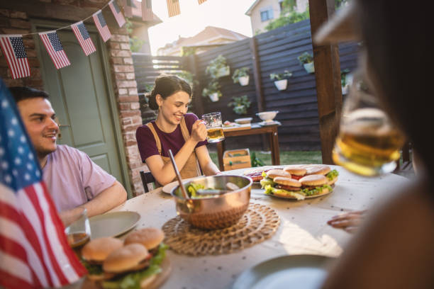 istock Friends celebrating  4th of July! 1399648994