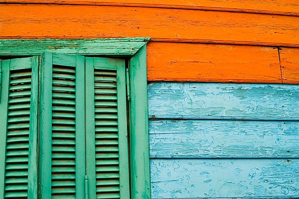 Three colours window stock photo