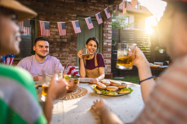 istock Friends celebrating  4th of July! 1399649234