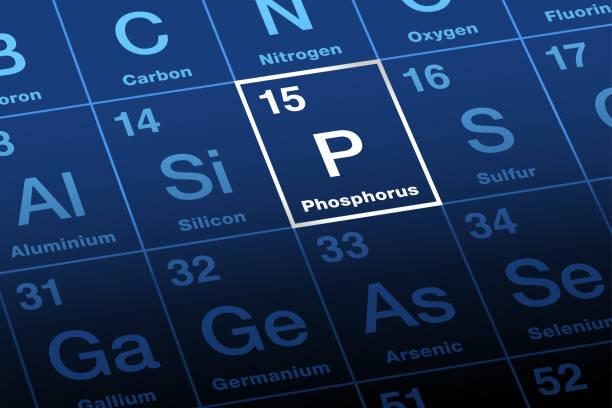 фосфор, с символом p, в периодической таблице элементов - inorganic stock illustrations