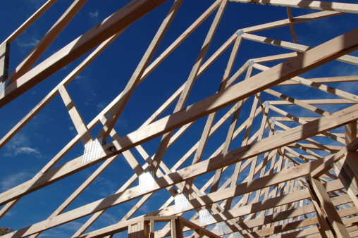 roof structure of an unfinished house