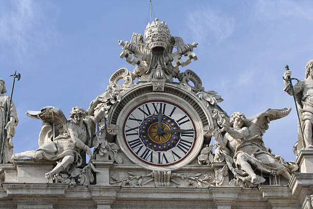 istock Close up of clock on Vatican wall 139965409