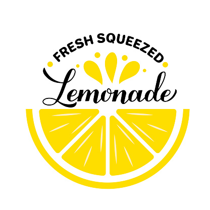 Lemonade round sign. Vector template for typography poster, banner, flyer, label, logo design, etc.