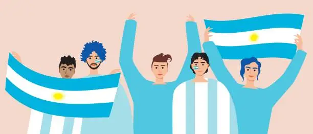 Vector illustration of Football fans from Argentina.