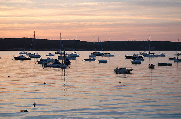 Sunset, Eastern Point, Gloucester, MA stock photo