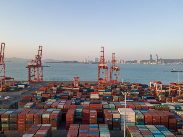 istock Many containers in the dock at dusk 1399659365