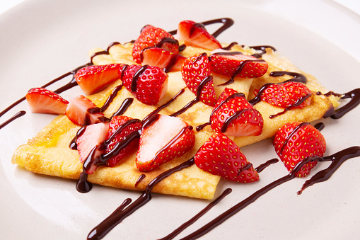 Strawberry and chocolate crepe