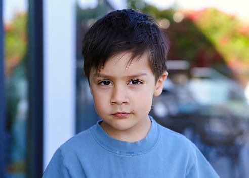 Young hispanic boy close up
