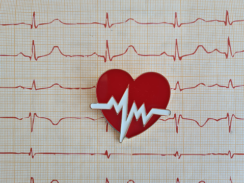 Electrocardiogram and heart icon.