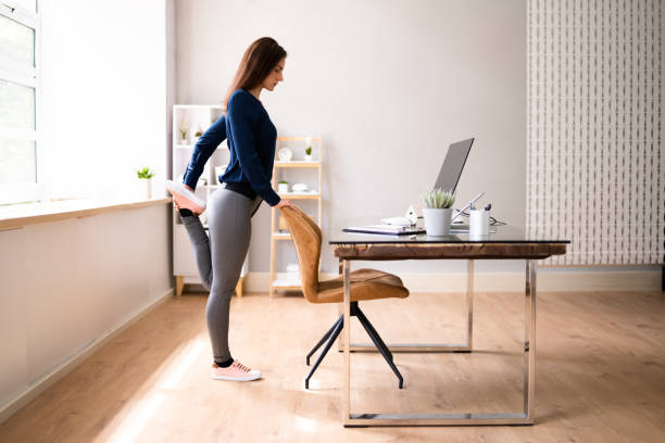 Young Businesswoman Doing Yoga