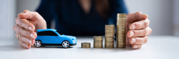 istock Person Protecting Increasing Stacked Coins And Car 1399683523