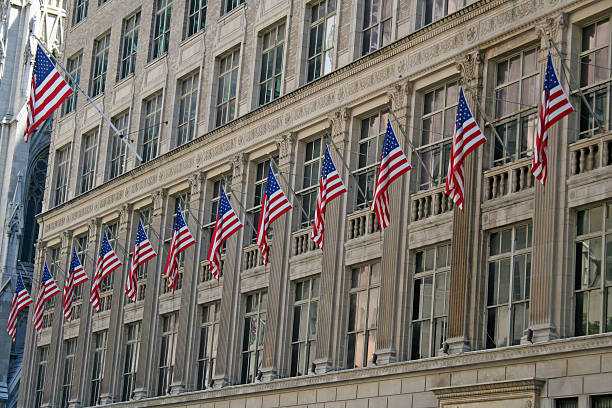 istock Flags on display New York City 139968444