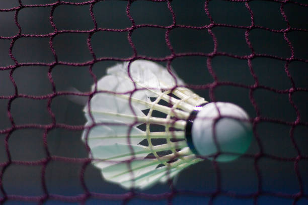 istock The shuttlecock is floating in a badminton court net 1399689227