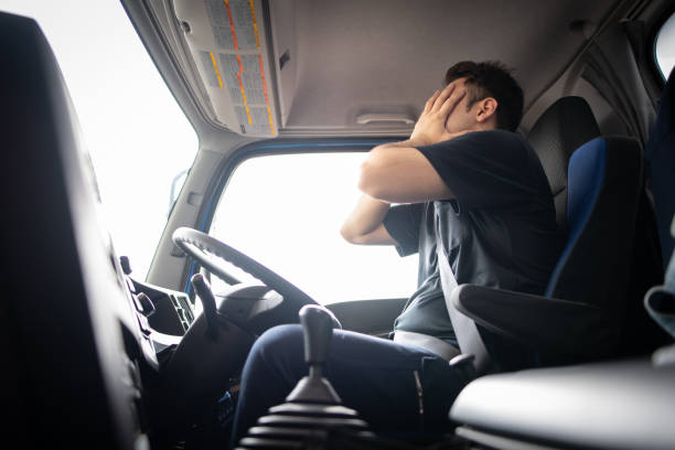 istock Male truck driver is crying 1399689421